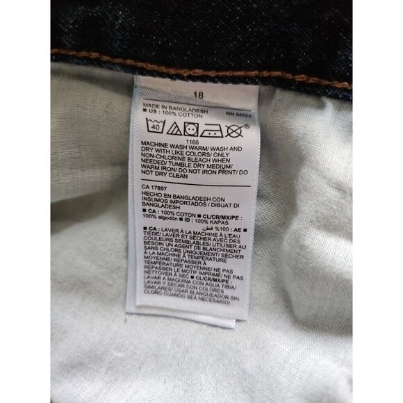 Old Navy Jeans Womens 18 Blue Dark Wash High Rise Slouchy Straight Cropped Boho - Picture 5 of 14